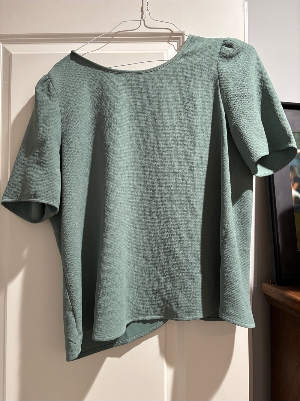 Women’s Sage Green Short Sleeve Textured Tee